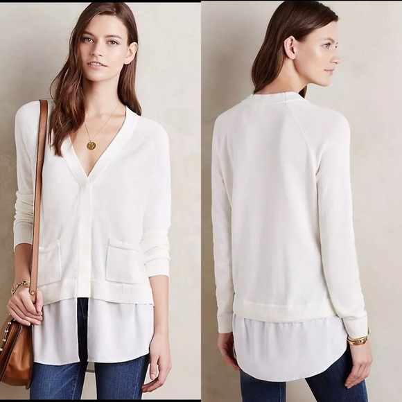 Anthropologie Aislinn Cardigan Rayon Hem NWT by Moth Size Medium - Picture 1 of 5